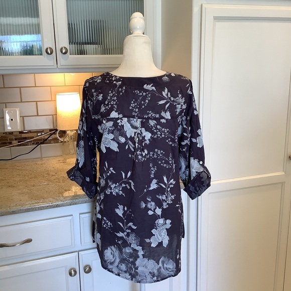Soft Surroundings Floral Blue Floral Tunic Size Small - Picture 5 of 9